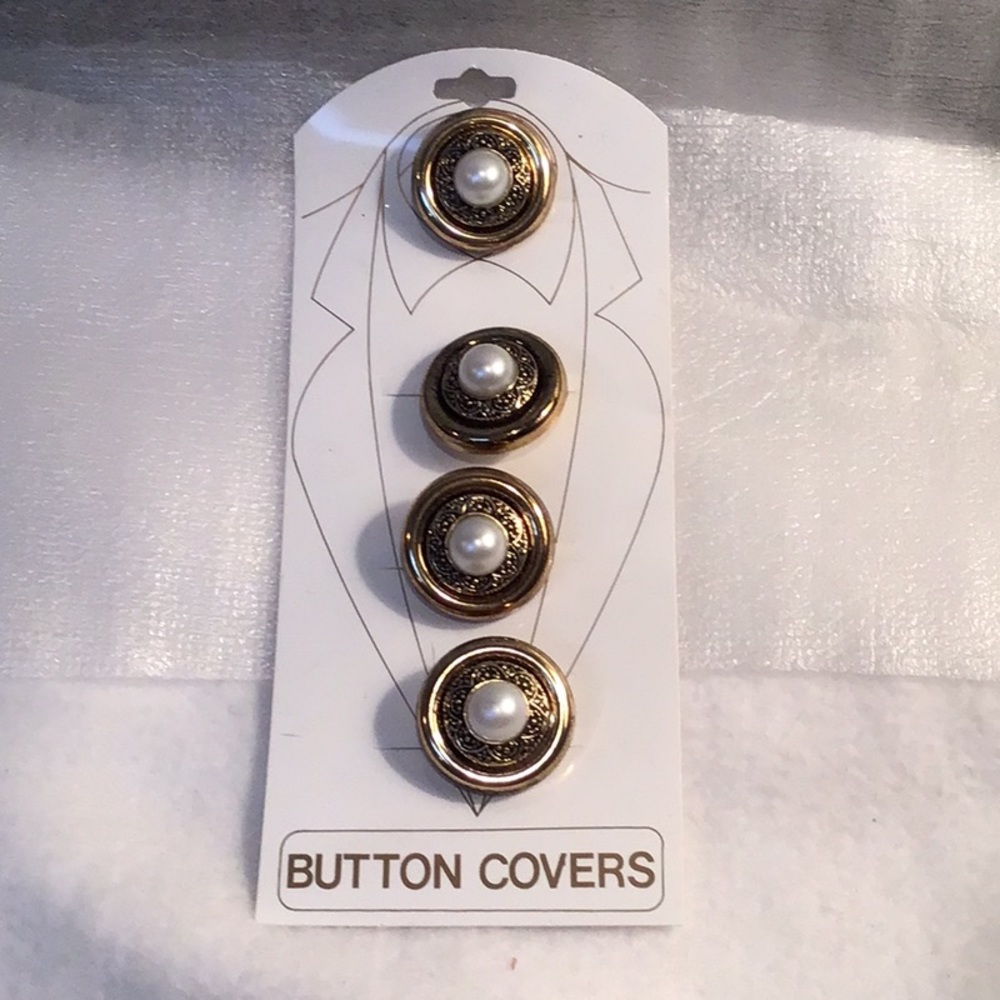 Faux pearl button covers